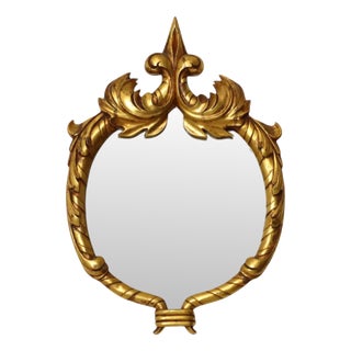 Baroque Gold-Leaf Gilded Acanthus Mirror For Sale