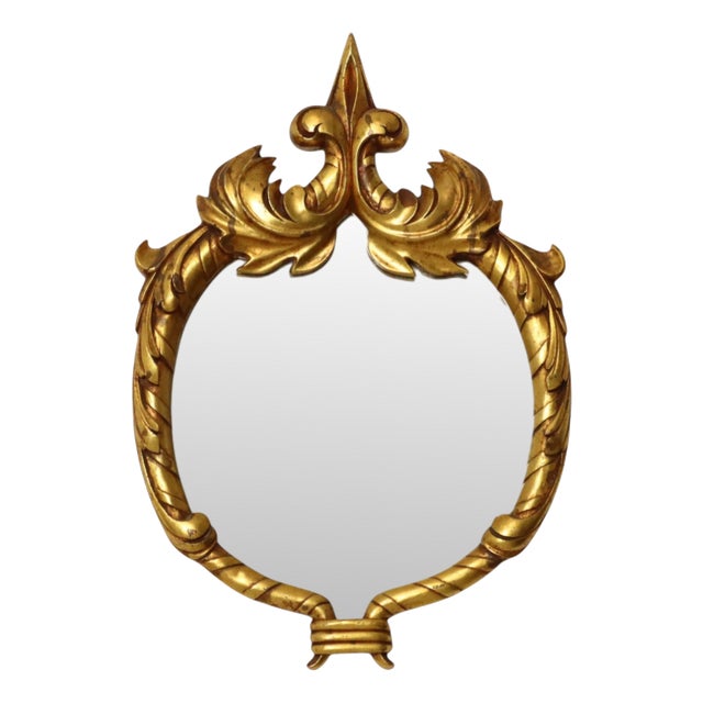 Baroque Gold-Leaf Gilded Acanthus Mirror For Sale