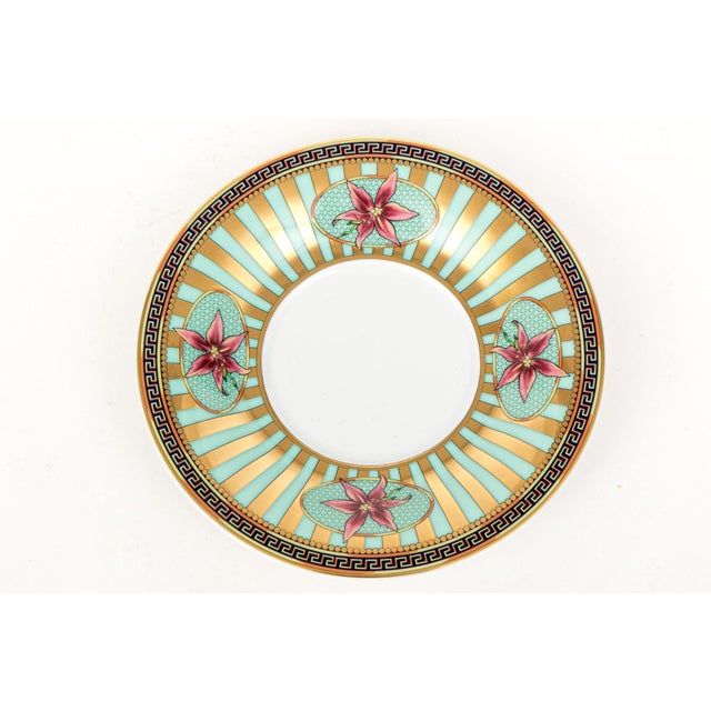 1990s Versace for Rosenthal “Floral Elegy” Porcelain Dessert Set – 3 Pieces, Boxed For Sale In Boston - Image 6 of 7