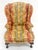 Large Fancy Floral Pattern Uphlstry Fine Carved Ball & Claw Feet Wing Chair MINT For Sale - Image 6 of 13