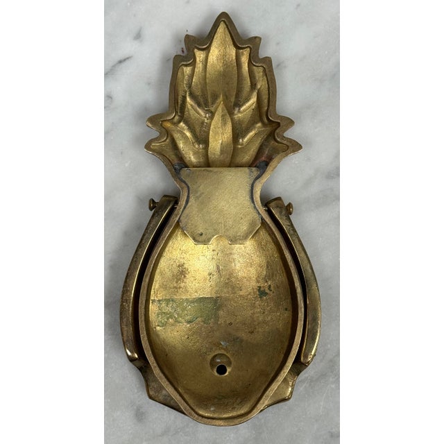 Late 20th Century Vintage Brass Pineapple Motif Door Knocker For Sale - Image 5 of 5