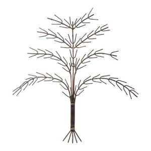 1960s Brutalist Tree of Life Copper and Gold Torched Metal Tree Wall Art