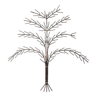 Mid Century Modern Brutalist Tree of Life Copper and Gold Torched Metal Tree Wall Art For Sale