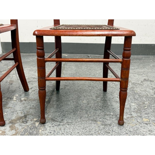 19th Century Victorian Oak Side Chairs, Pair For Sale - Image 9 of 12