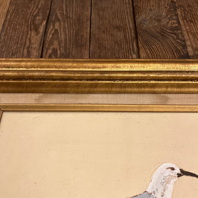 1970’s Original Rustic Beach Scene Seagull Painting on Canvas For Sale - Image 4 of 5