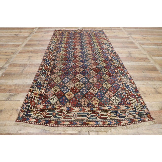 Textile Antique Azerbaijan Rug - 04'05 X 09'09 For Sale - Image 7 of 9