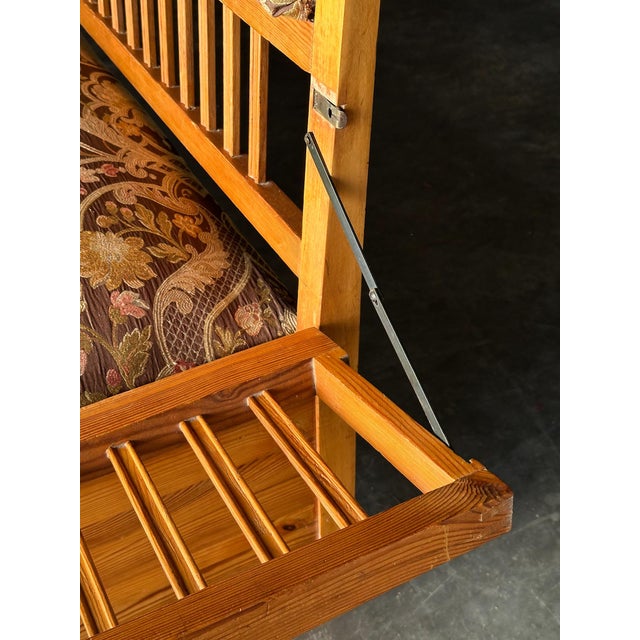 Pine Bench Fold-Out Daybed With Hidden Storage, Central Europe, 19th Century For Sale - Image 9 of 18