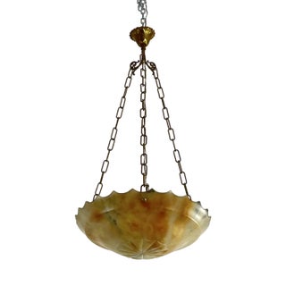 Mid-Century Art Deco Pendant in Alabaster, 1940s For Sale