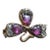 Gold-Filled Antique Amethyst and Crystal Small Clover-Shaped Lapel/Jacket Pin, C. 1910-1920. The charming antique piece...