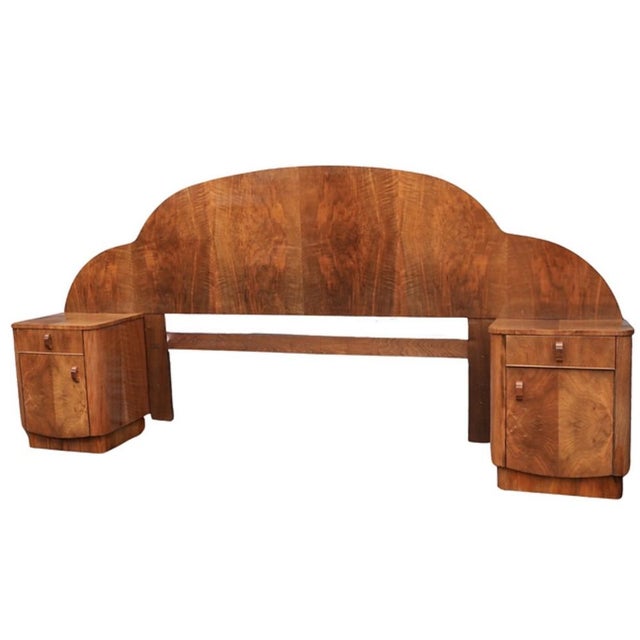 Art Deco Cloud Bed Head with Attached Nightstands, 1930s For Sale - Image 10 of 13