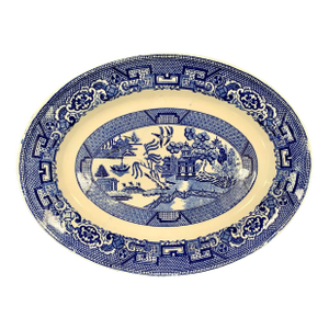 1940s Chinoiserie Homer Laughlin Blue Willow Platter