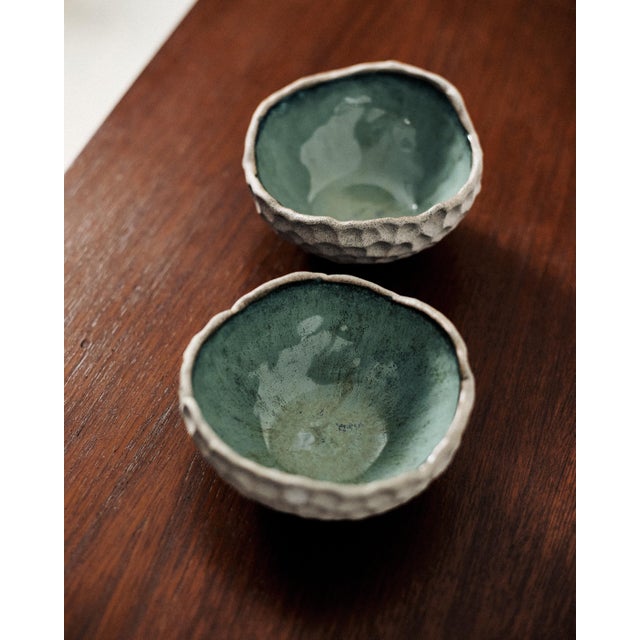 Contemporary Vintage Ceramic Bowls, 2010s, Set of 2 For Sale - Image 3 of 5