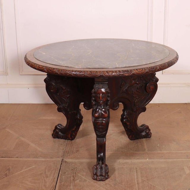 Vintage English Carved Lamp Table, 1890s For Sale - Image 12 of 12