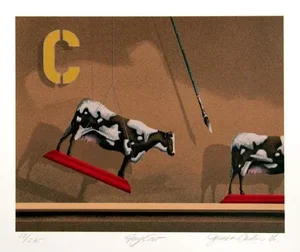 The Toymaker: Toy Cow, James Carter Serigraph, Signed and Numbered in Pencil