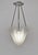 MULLER FRERES A rare French 1930 art deco chandelier in nickel plated solid brass or bronze holding a large Muller shade....