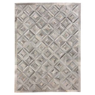 Montgomery Patchwork Leather Silver/Multi Rug - 9'6"x13'6" For Sale