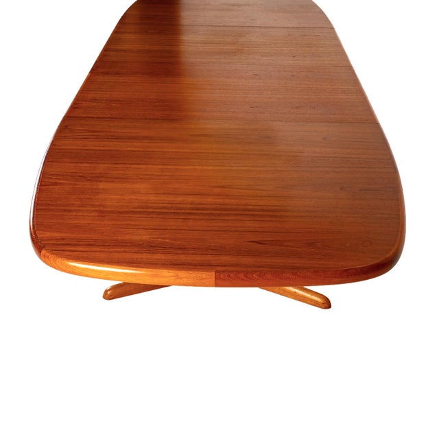 1980s Rasmus Danish Modern Teak Extension Dining Table 2 Leaves Denmark MCM 98.5" For Sale - Image 11 of 18