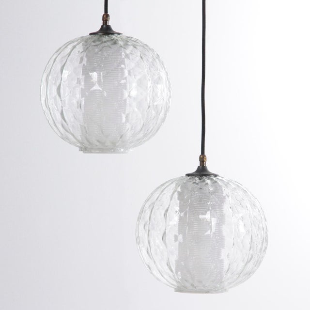 Glass Pendant Lamps, 1960s, Set of 2 For Sale - Image 4 of 14