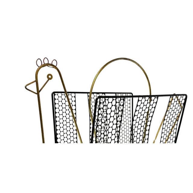 50s Mid Century Modern Frederick Weinberg Inp Iron Magazine Holder Rack Figural For Sale In Tampa - Image 6 of 7