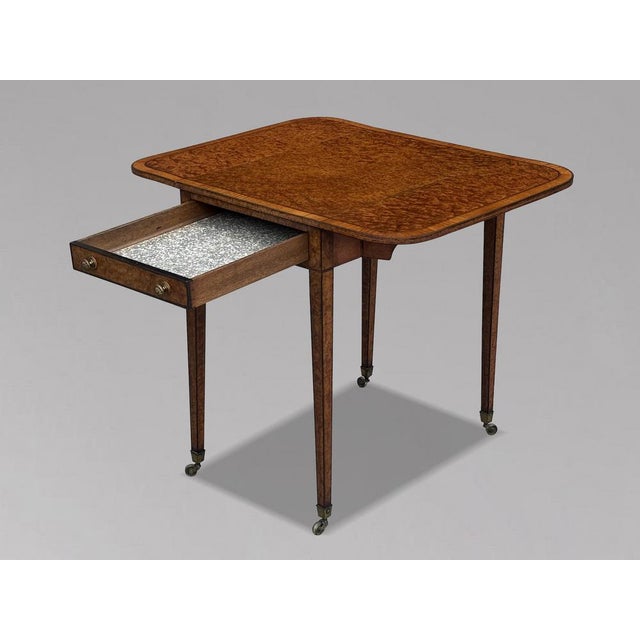 Wood George III Amboyna Inlaid Pembroke Table, 1790s For Sale - Image 7 of 18