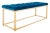 Modern Velvet Bench in Navy & Brass For Sale - Image 3 of 7