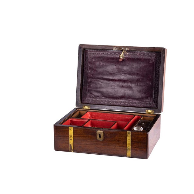 English Brass-Mounted Writing Slope Box, 19th Century For Sale - Image 3 of 8