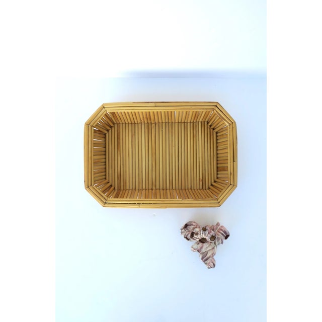 Wicker Reed Tray Basket Centerpiece For Sale - Image 10 of 13