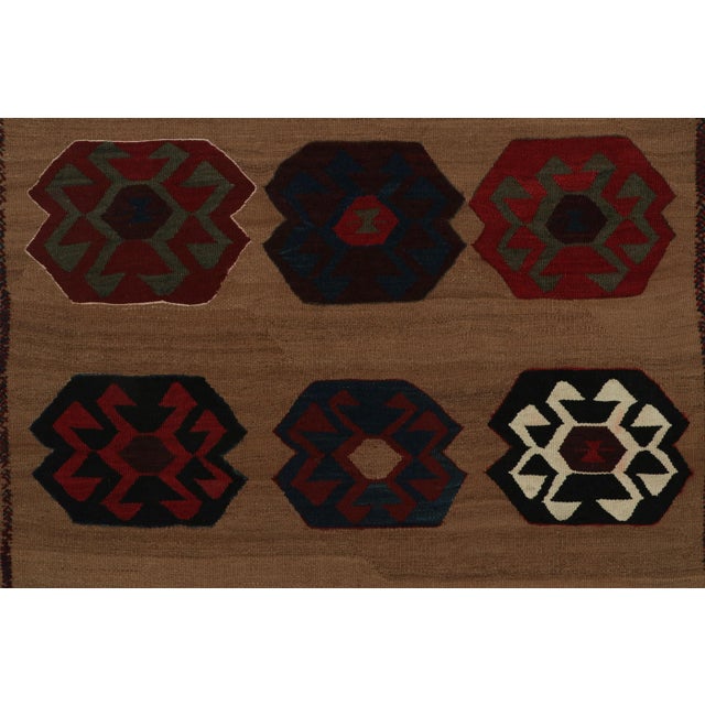Tribal Vintage Persian Tribal Kilim in Brown With Medallion Patterns - by Rug & Kilim For Sale - Image 3 of 7