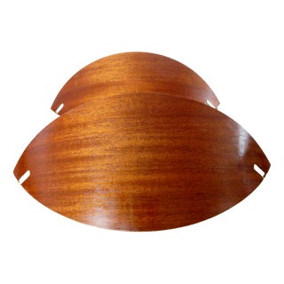 Scandinavian Wall Lights in Bentwood and Brass, 1980s, Set of 2 For Sale