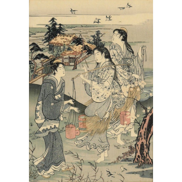 "Plovers at Tamagawa" from "Six Jewel Rivers" - Woodblock Print on Paper This print, sometimes titled "Chidori No...