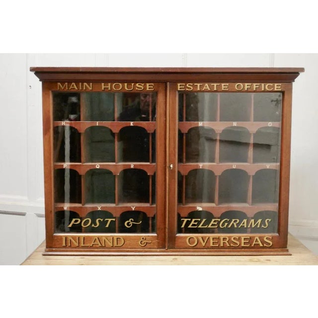 19th century mahogany estate office mail cupboard. This is a wonderful piece, made in mahogany, this is country house...