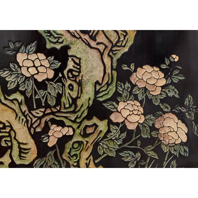 Black Gracie Studio Ming Style Lacquered Eight Panel Coromandel Screen For Sale - Image 8 of 13