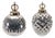 Glass Ornament Set of 2  3"D, 3.5"H For Sale