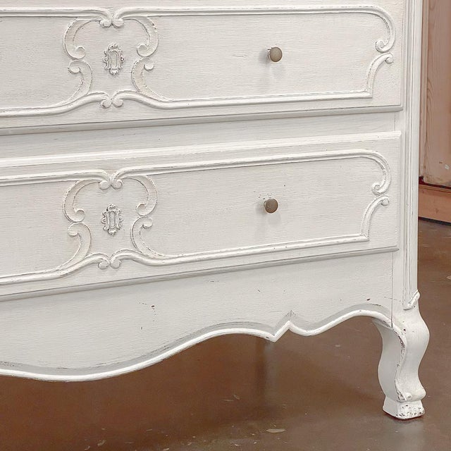 Antique Country French Painted Three-Drawer Commode ~ Chest of Drawers For Sale - Image 15 of 18