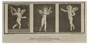 Filippo de Grado, Cupid in Pompeian Fresco, Etching, 18th Century