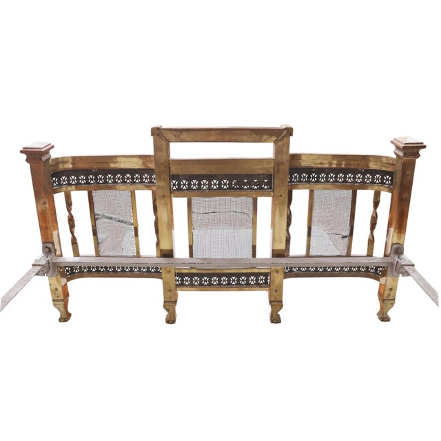 French Art Deco Period Full Size Brass Bed For Sale - Image 4 of 10