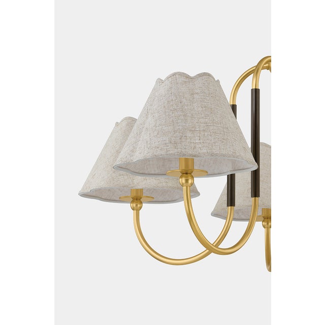 Mitzi Mitzi Janie 33 in. 5 Light Chandelier in Aged Brass and True Bronze Finish For Sale - Image 4 of 9
