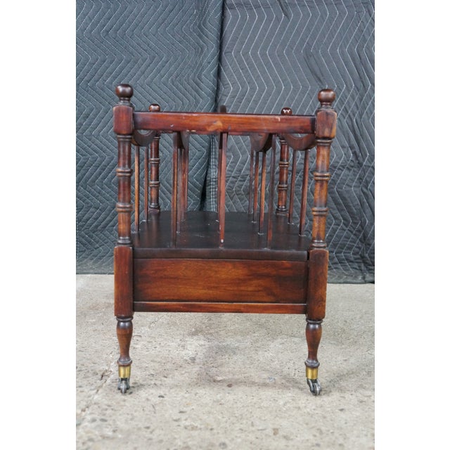 Mid 20th Century English Georgian Style Mahogany Canterbury Magazine Rack Stand 19" For Sale - Image 10 of 18