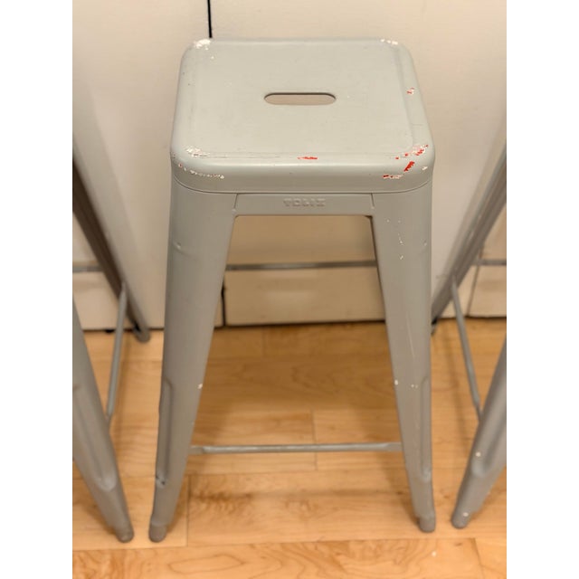 Early 21st Century Tolix Marais H65 Steel Counter Stools by Xavier Pauchard, Set of 3 For Sale - Image 5 of 12