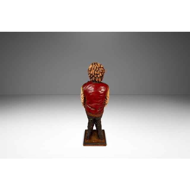 1980s Rare Vintage Lifesize Albert Einstein Statue W/ Storage Cabinet in Fiberglass & Plaster, Usa, C. 1980s For Sale - Image 5 of 18