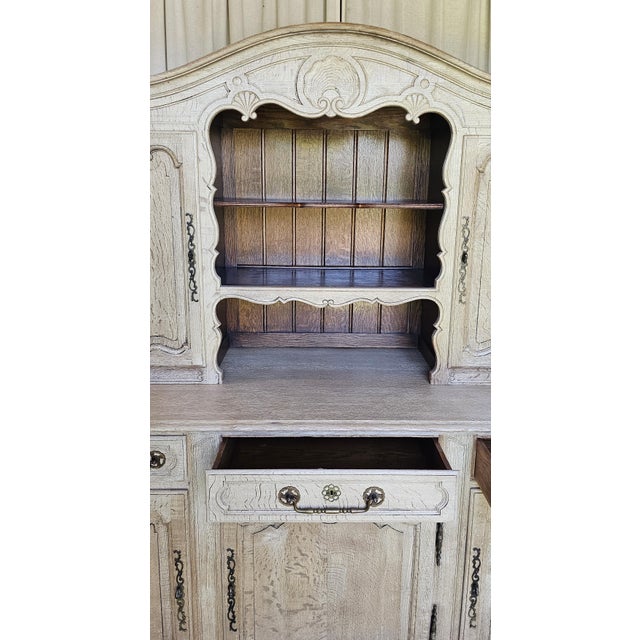 1920s French Wooden Cabinet, Sideboard Cabinet, 2 Piece Cabinet, Farm House Style For Sale In Los Angeles - Image 6 of 16