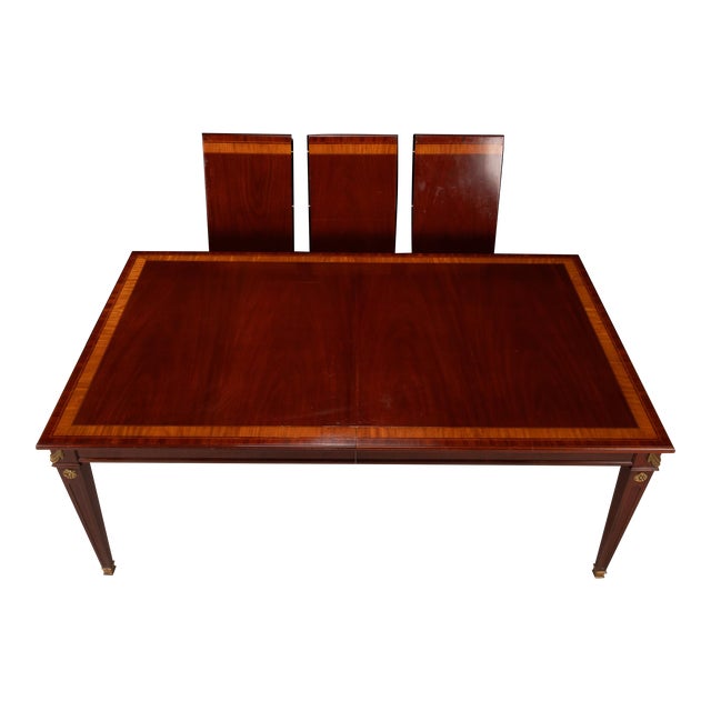 1980s Kindel National Trust Mahogany Extension Banquet Dining Table For Sale