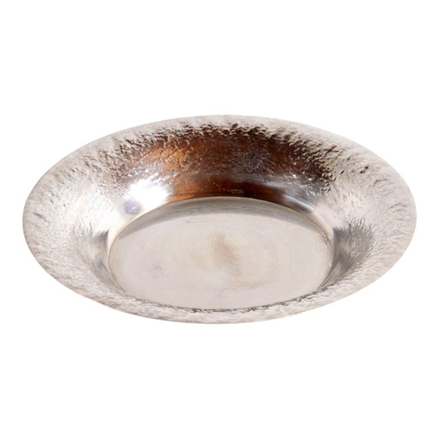 Mid Century Danish Modern Rostfritt Stal Hand Hammered Stainless Steel Bowl For Sale