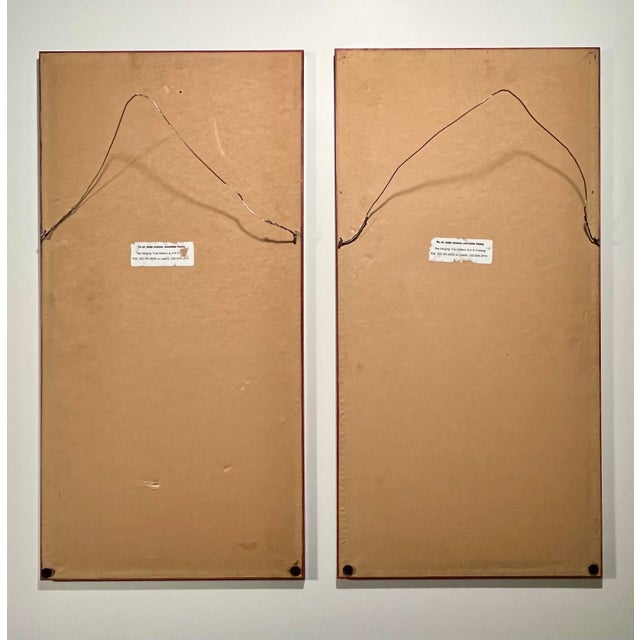 Paper Set of Two Vintage Japanese Geishas Woodblock Prints Signed For Sale - Image 7 of 12