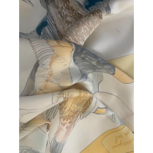 HERMÈS SAUVAGINE en VOL Silk Scarf 1986 Carl de Parcevaux For Sale - Image 9 of 12
