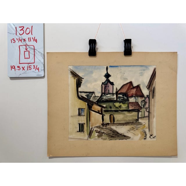 Original watercolor on paper by Henry Emil Salloch, also known as Heinz Emil Salloch, the German-born American artist and...