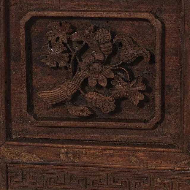 Three Panel Carved Bed Fascia For Sale - Image 4 of 6