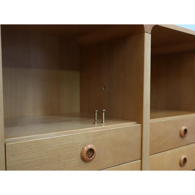 Tall Vintage Birch Wood Bedside Tables, 1970s, Set of 2 For Sale - Image 8 of 17