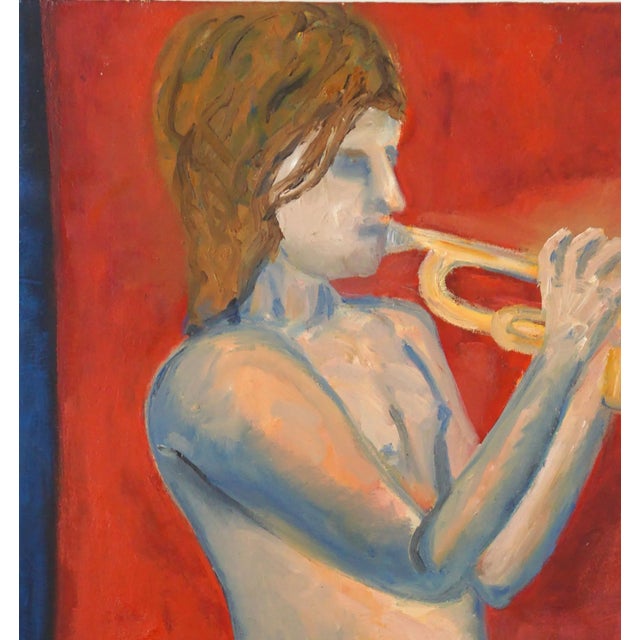 Large Scale Bay Area Figurative Inspired -- The Young Trumpet Player Compelling Bay Area Figurative Movement inspired...