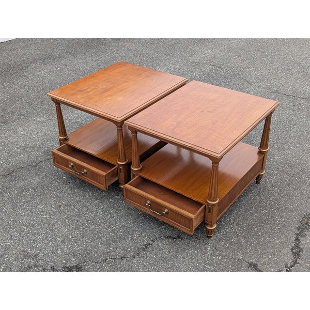 Brown Henredon Mid 20th Century Vintage Italian-Style Side Tables - A Pair For Sale - Image 8 of 13
